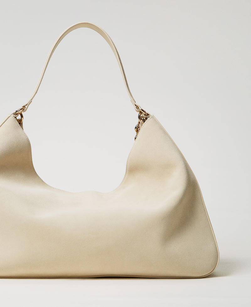 'Liliane' large suede bag "Parchment" Beige Woman 252TS8ECC_07222_02