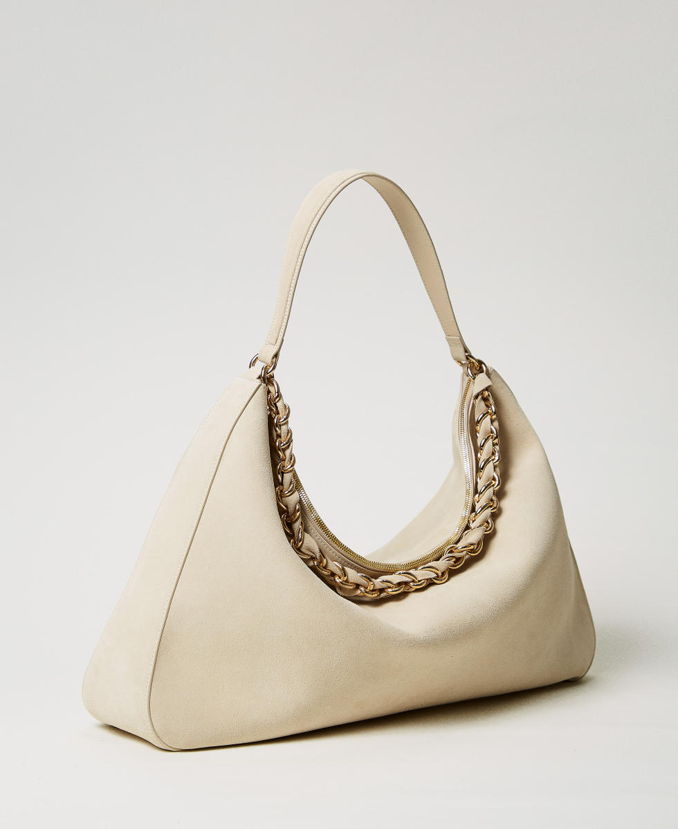 'Liliane' large suede bag "Parchment" Beige Woman 252TS8ECC_07222_02