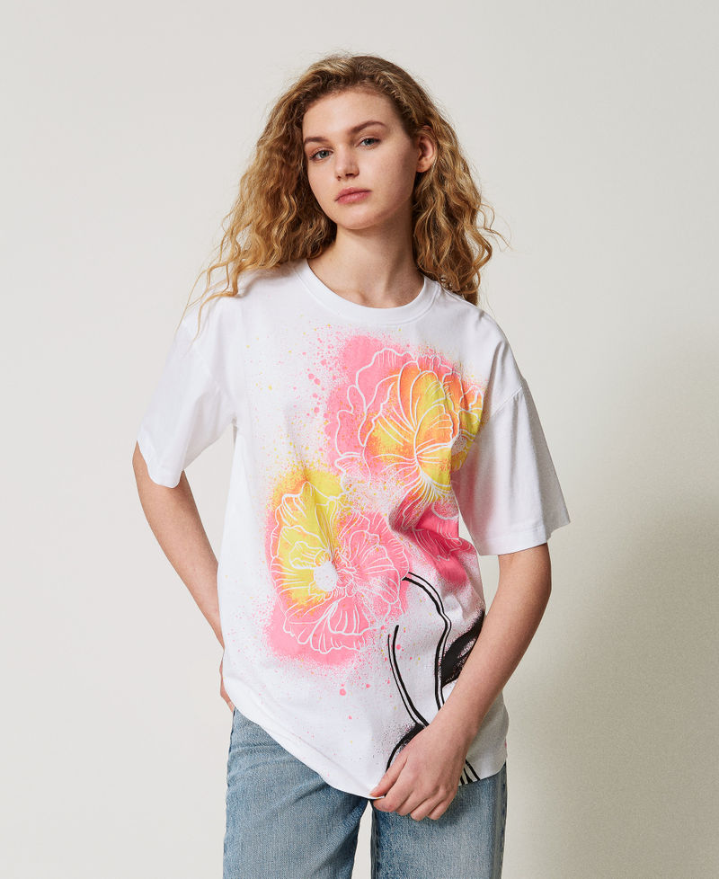 MYFO T-Shirt im Oversize-Fit Papers / Flower-Print Frau 251AQ2052_12443_01