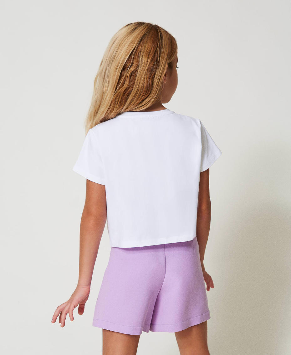 Cropped T-shirt with patch "Ice" White Girl 251GJ2480_00808_03