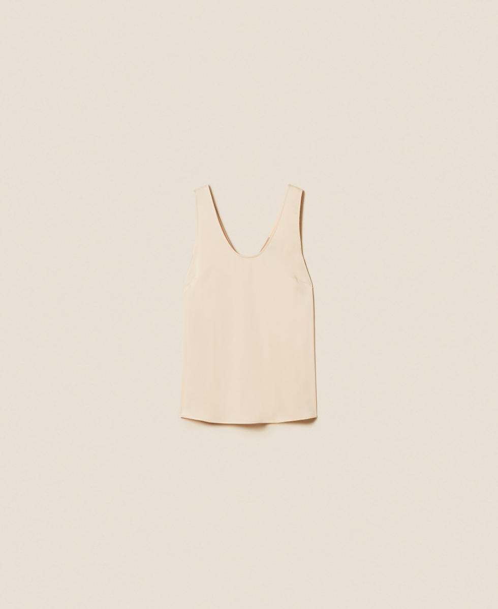 Top en satin Beige &laquo;&thinsp;Parchment&thinsp;&raquo; Femme 261TP2255_07222_S0
