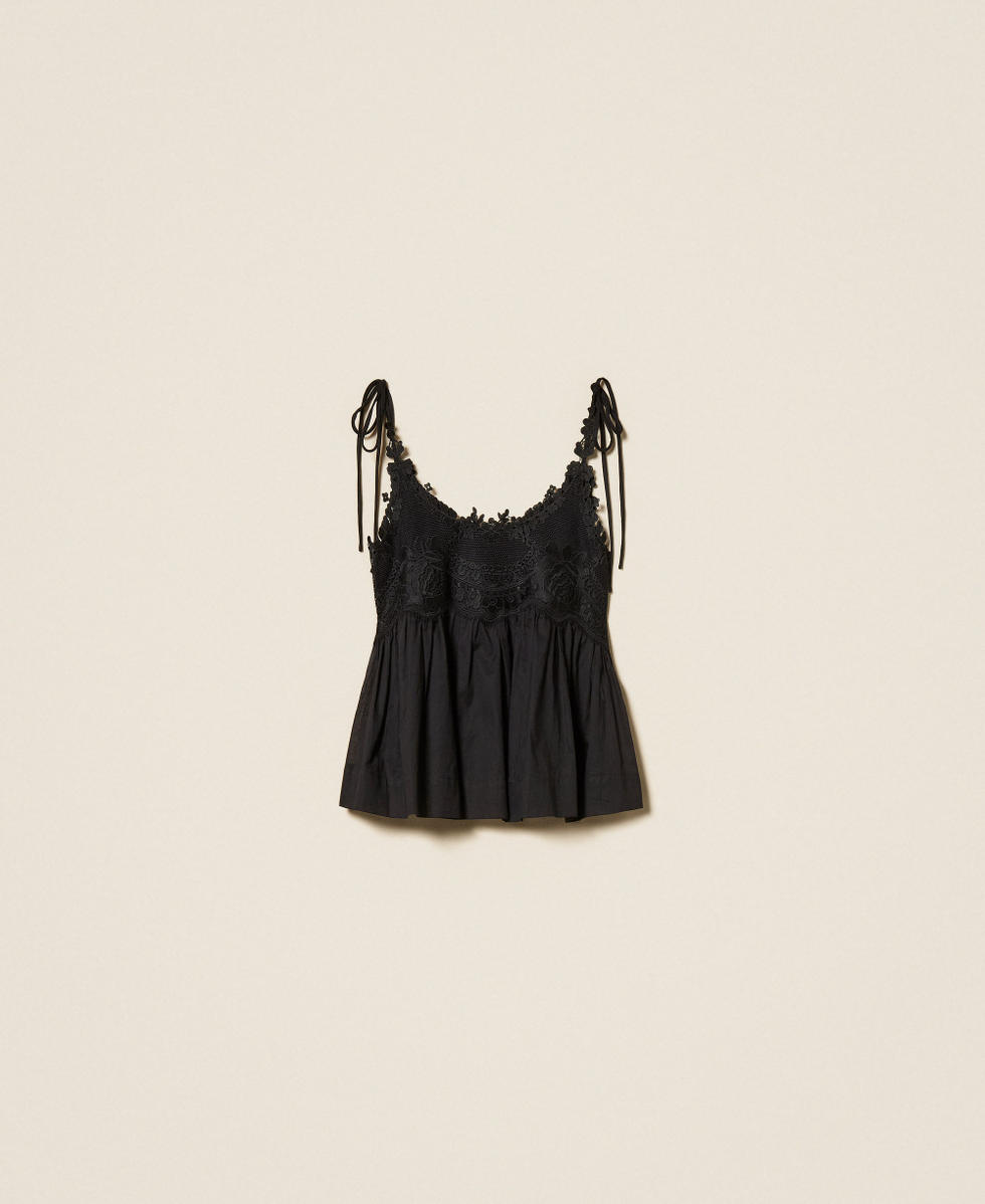 Muslin top with lace