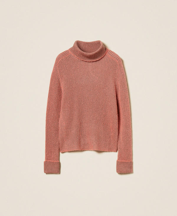 Wool blend vanisé turtle neck jumper