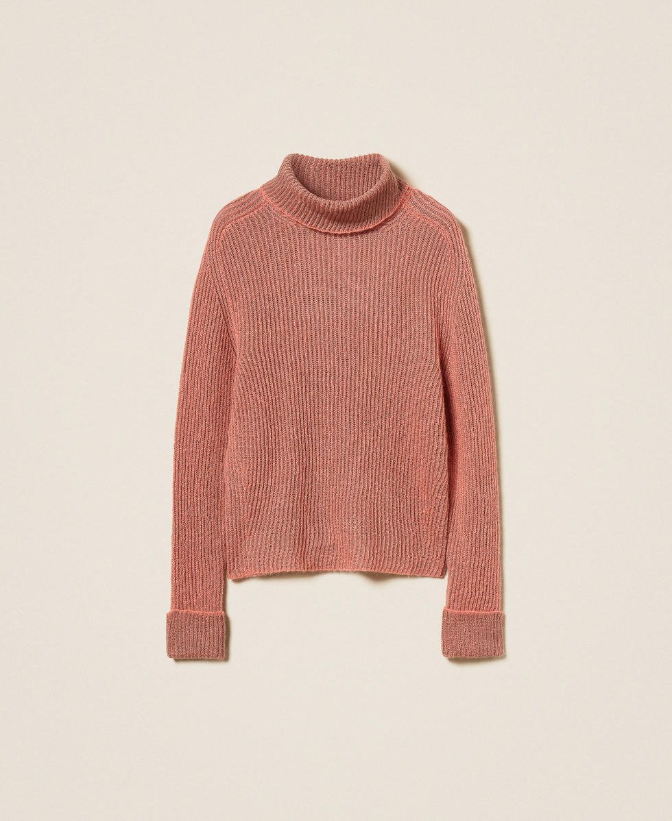 Jersey de cuello cisne vanizado en mezcla de lana