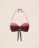 Zweifarbiges Bandeau-Bikinitop mit Lurex Zweifarbig "Winetasting"-Violett/Fuchsia Cyclamen Frau 261LBME11_13311_S0