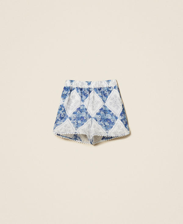 Shorts in rami&egrave; con stampa floreale