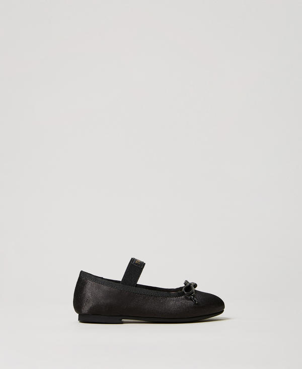 Satin baby ballet flats with strap