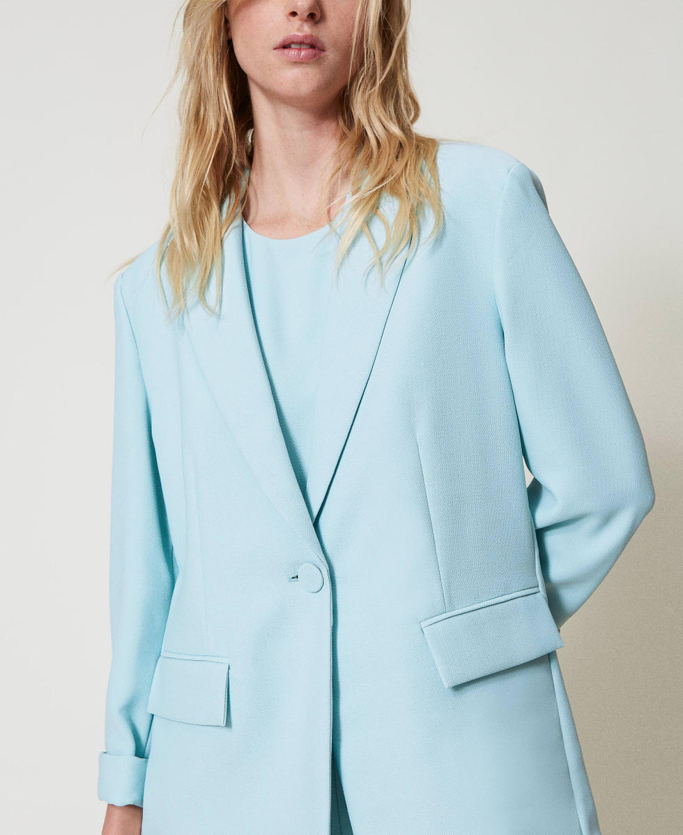Blazer en cr&ecirc;pe piqu&eacute; Bleu &laquo;&nbsp;Canal Blue&nbsp;&raquo; Femme 251AP2335_12134_03