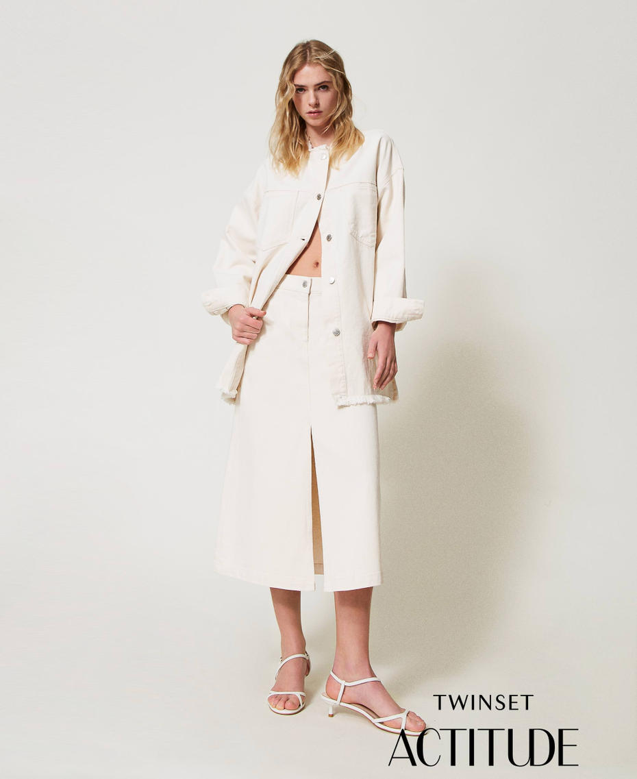 Gonna in bull con cotone organico Beige "Angorra" Donna 251AP2363_12114_PA