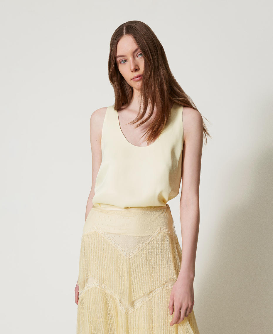 Shiny satin top Vanilla Woman 251TP2651_12143_05