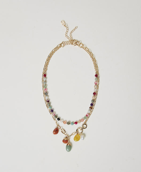 Collier multirang avec pierres et charms