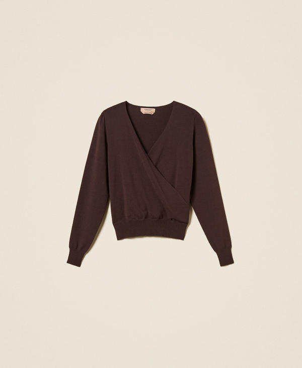 Pullover aus Viskosemischung mit Wickeldetail