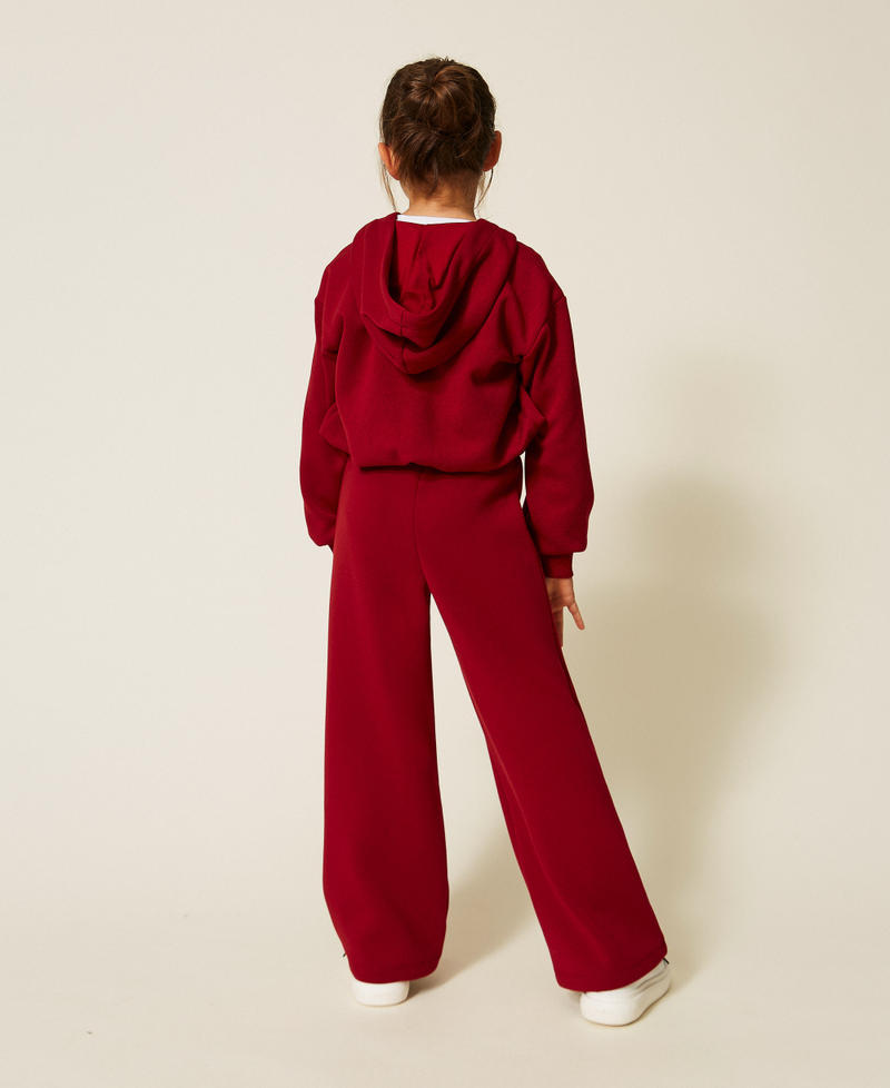 Felpa e pantaloni ampi in tessuto scuba Red Ruby Bambina 262GJ2130_13704_03