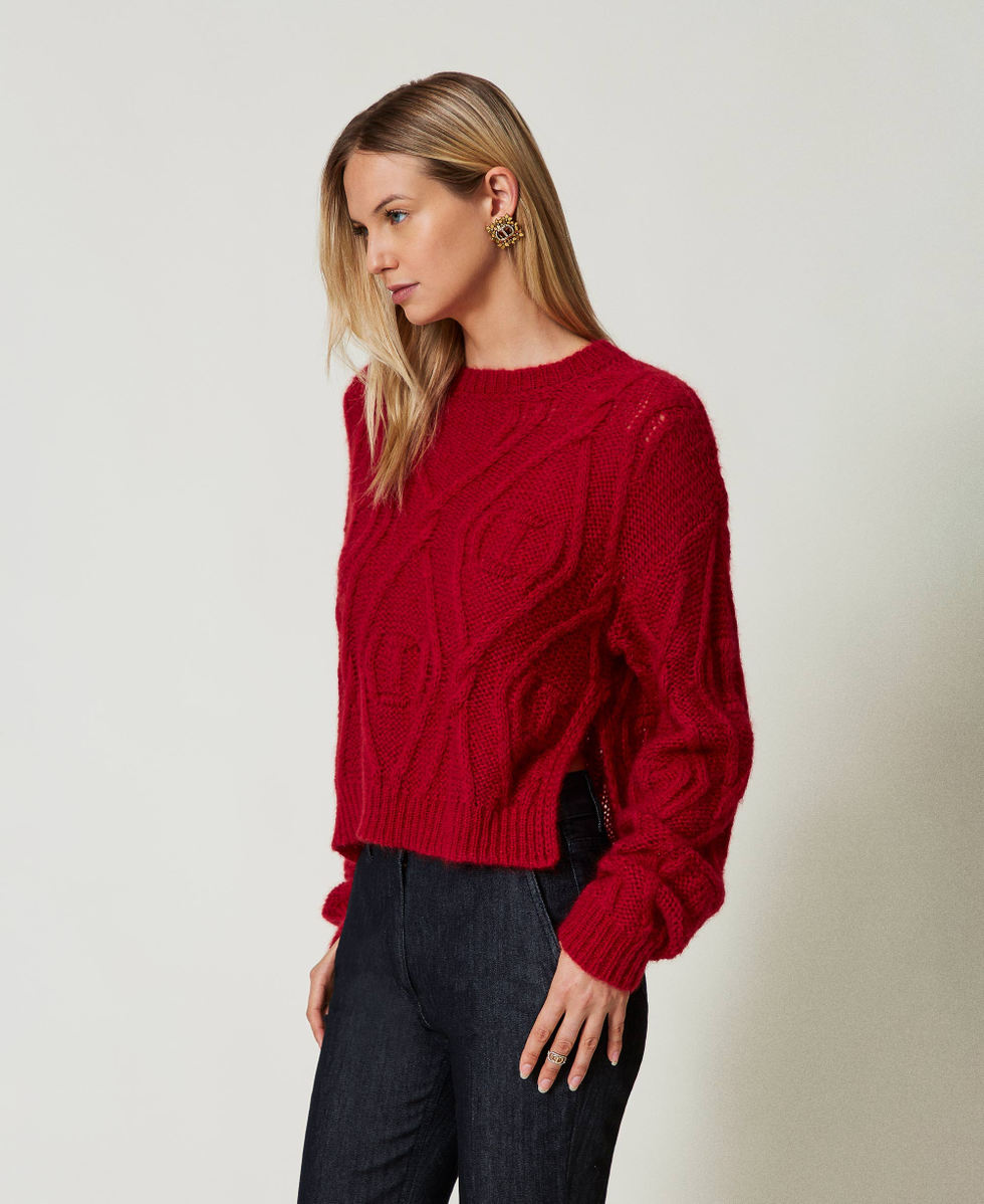 Pull en mohair melange Femme Rouge TWINSET Milano