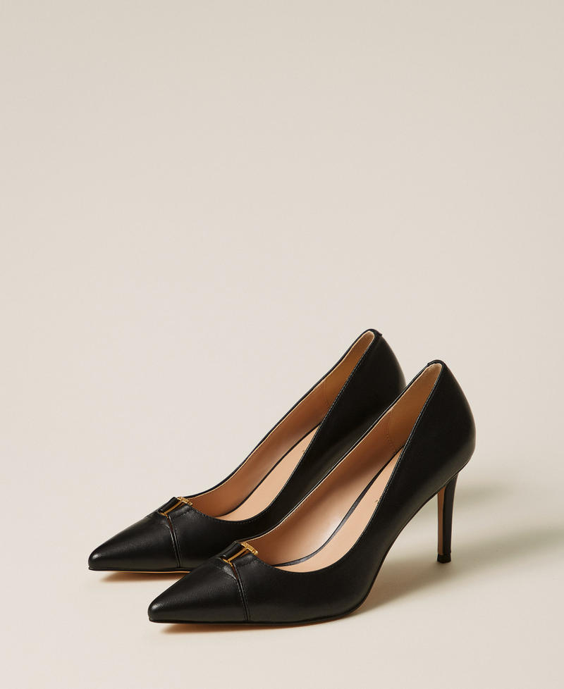 Hohe Pumps aus Leder Schwarz Frau 261TCP030_00006_02