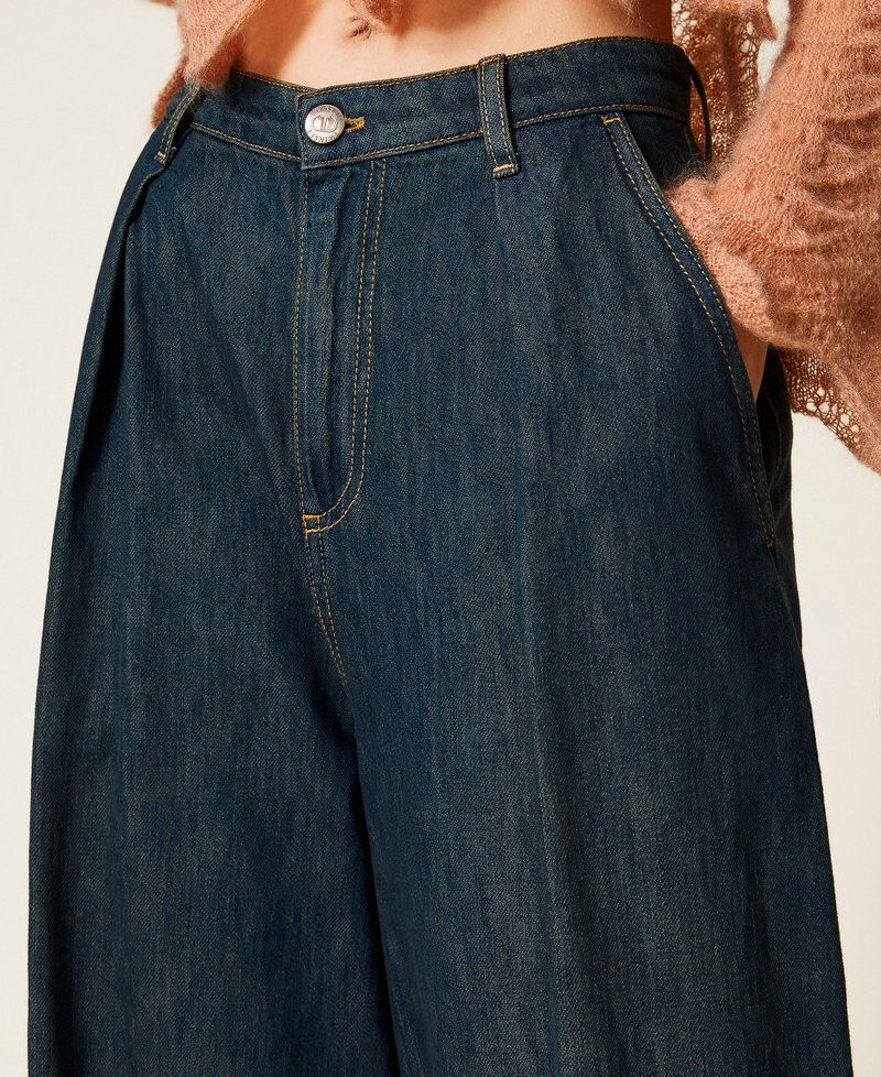 Wide jeans with pleats "Mid Denim" Blue Woman 252TP2560_01611_04