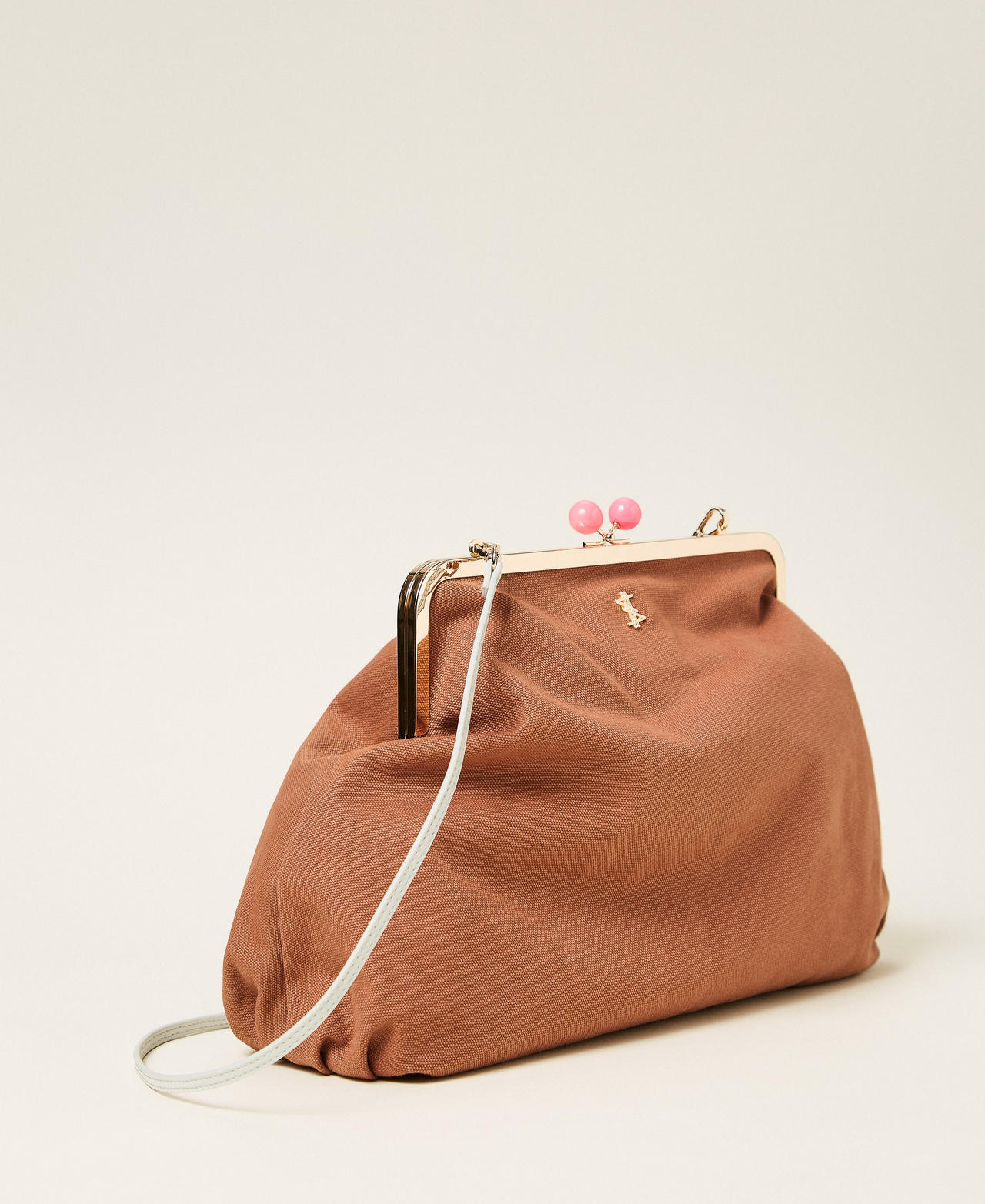 MYFO maxi canvas clutch Dusty Mahogany Brown Woman 261AQ8010_13419_02