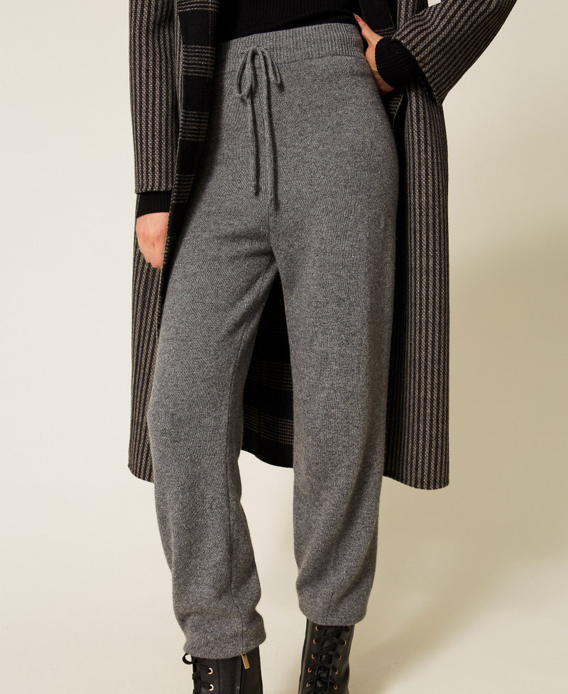 Wool blend knit trousers Mid Grey Melange Woman 252TT3352_12838_04