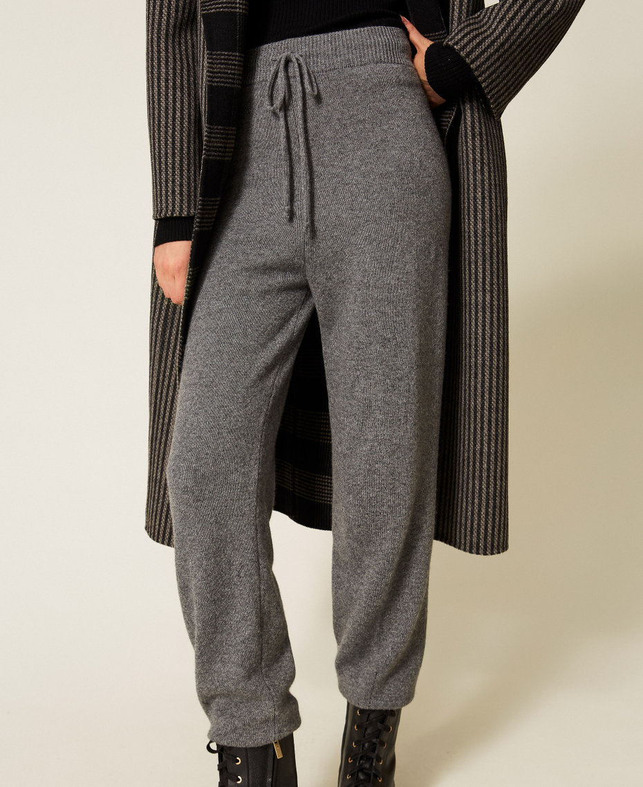 Wool blend knit trousers Mid Grey Melange Woman 252TT3352_12838_04