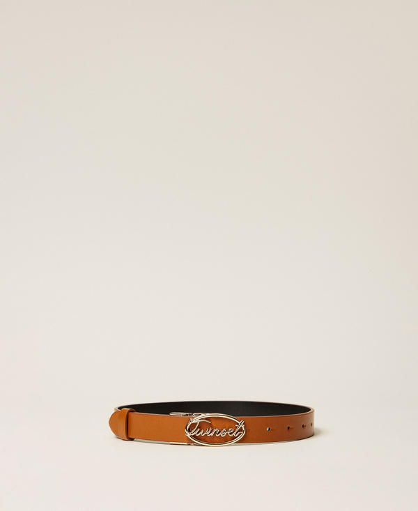 Reversible belt with lettering logo