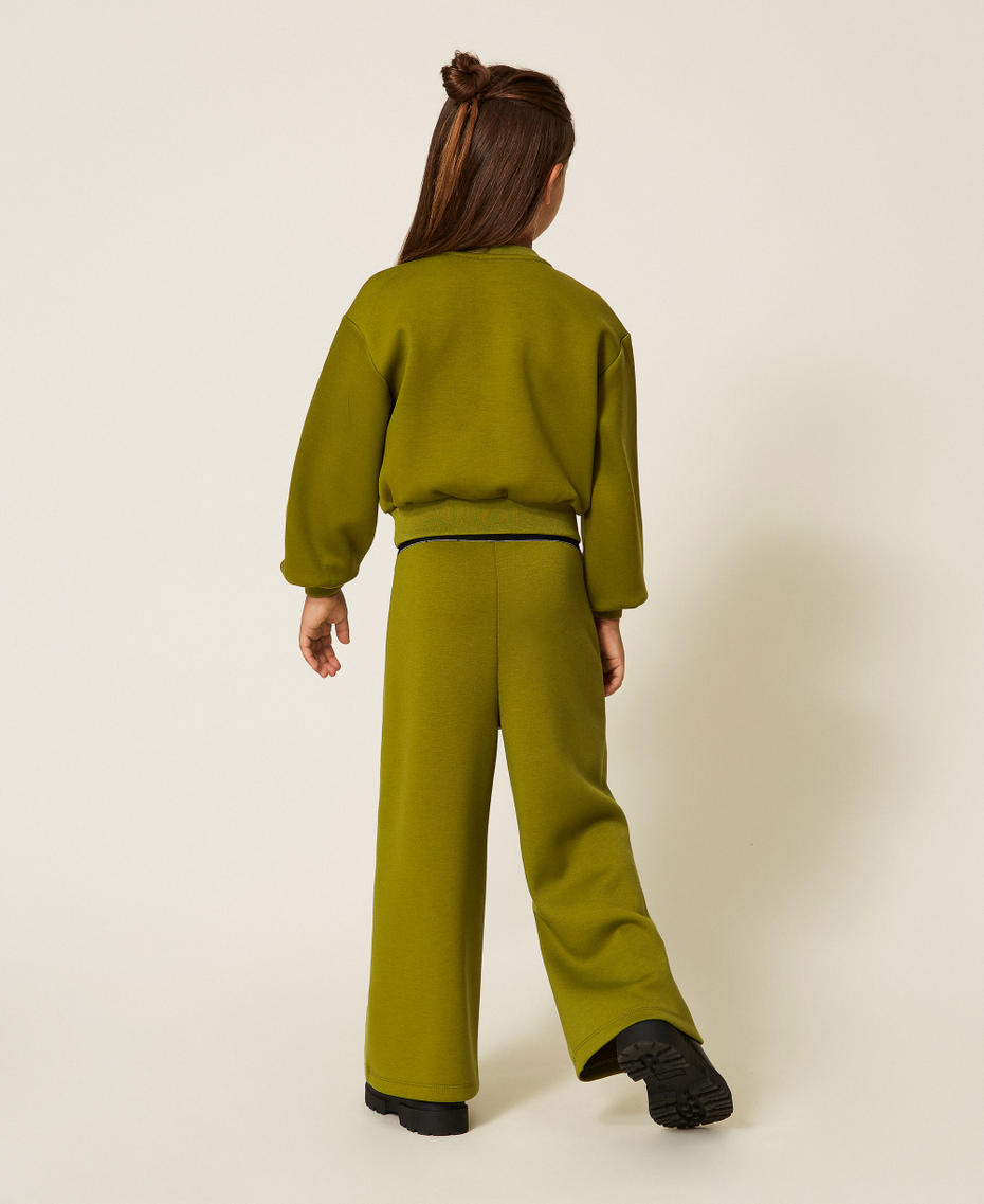 Scuba fabric palazzo trousers Olive Oil Girl 252GJ2058_12576_03