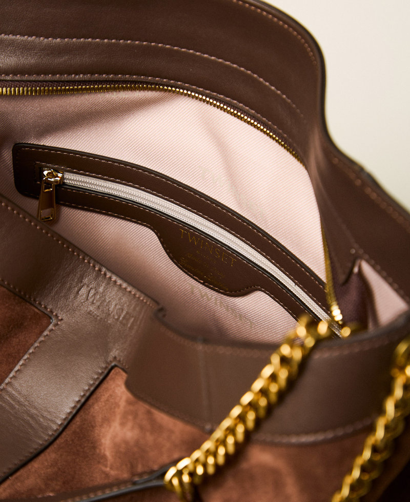 Borsa hobo in suede con logo Chocolate Lab Donna 262TD8160_10780_04