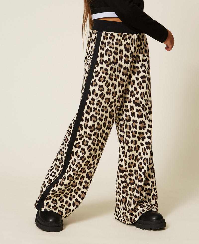Animal print scuba trousers Leopard Print Girl 252GJ2021_12700_04