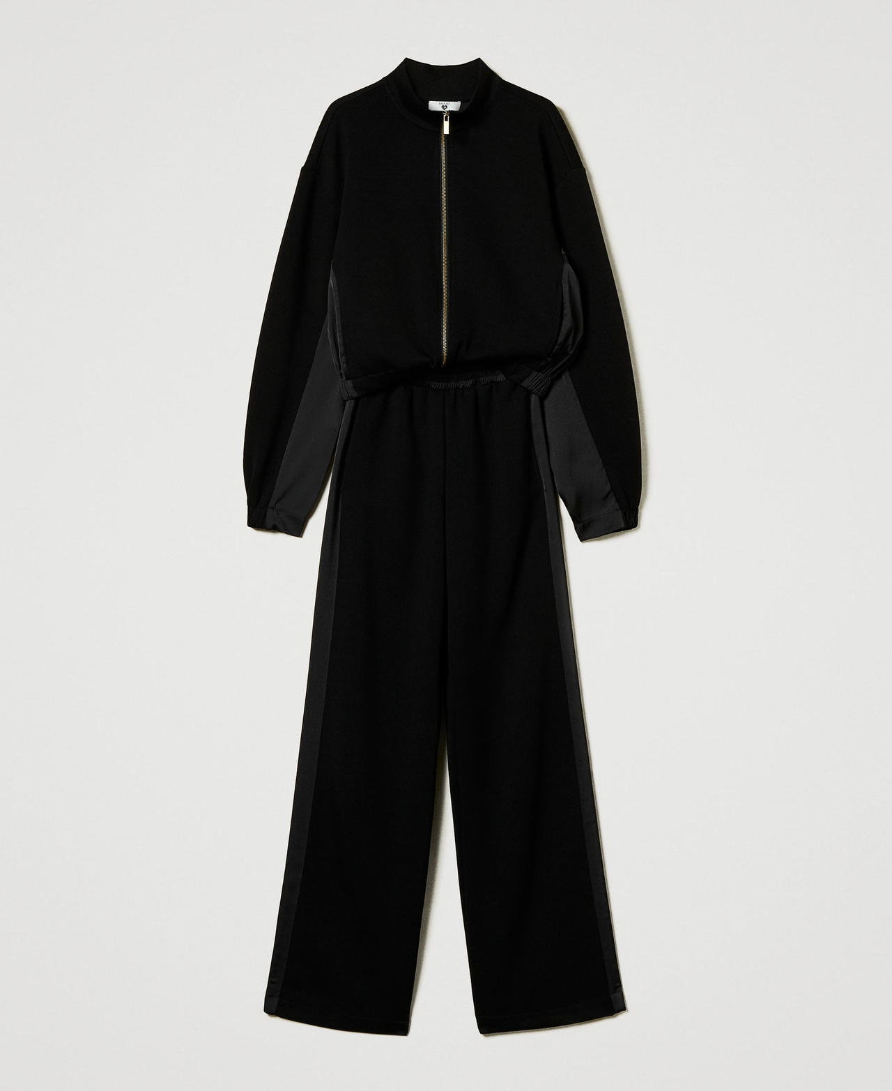 Scee by twin set Felpa con zip e pantaloni a palazzo