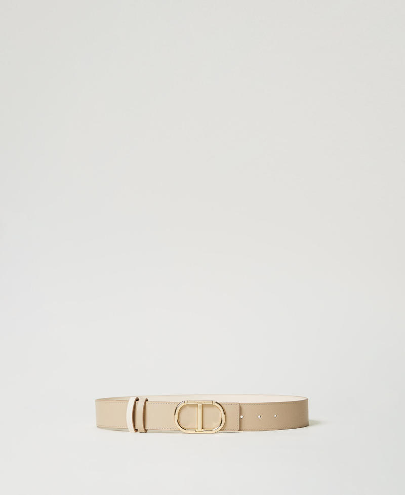 Wendeg&uuml;rtel aus Leder Zweifarbig Hellbeige "Ginger Root" / "Snow"-Wei&szlig; Frau 251TO5050_12405_01