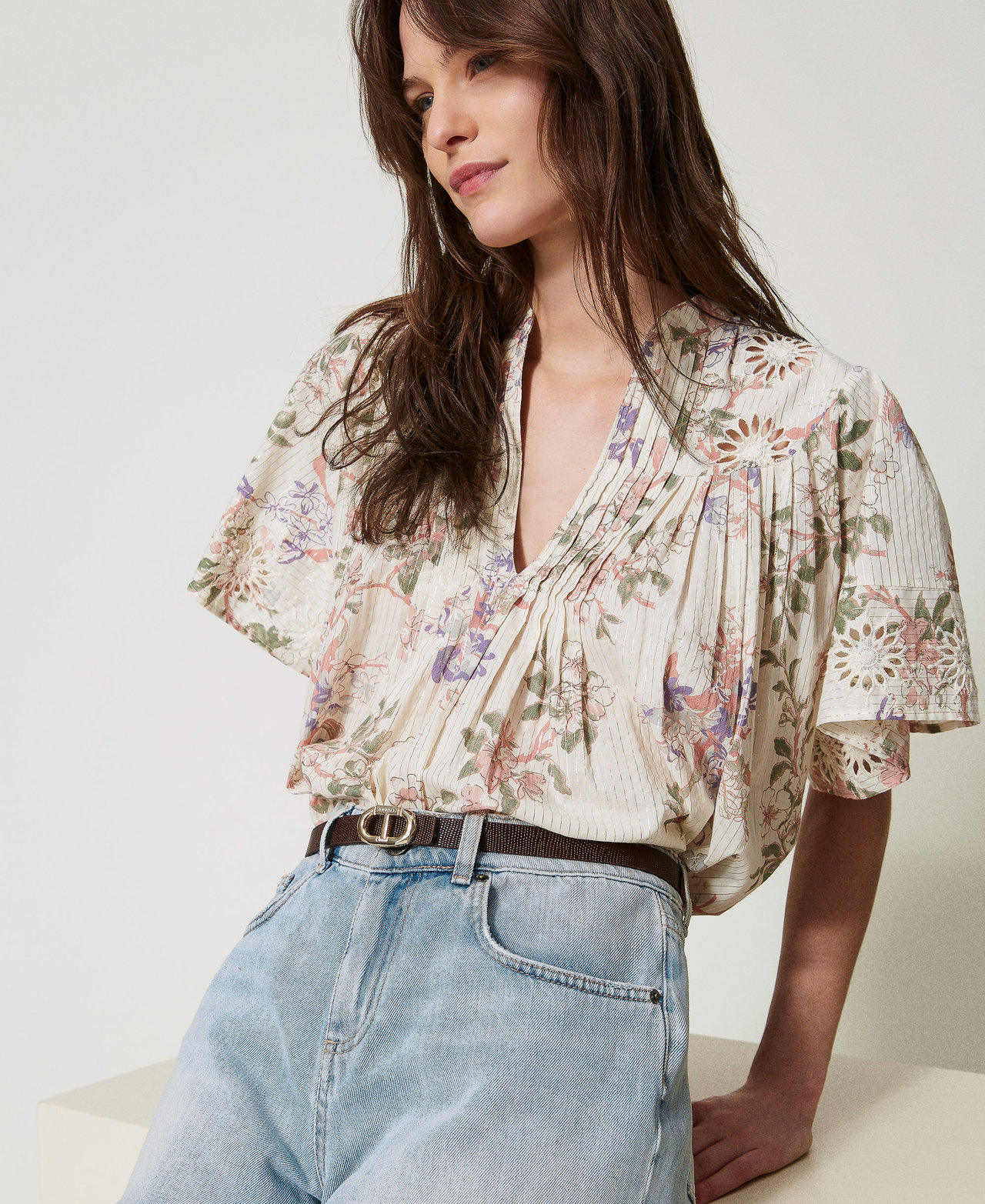 Thin leather belt Chocolate Lab Woman 251TO5052_10780_T0