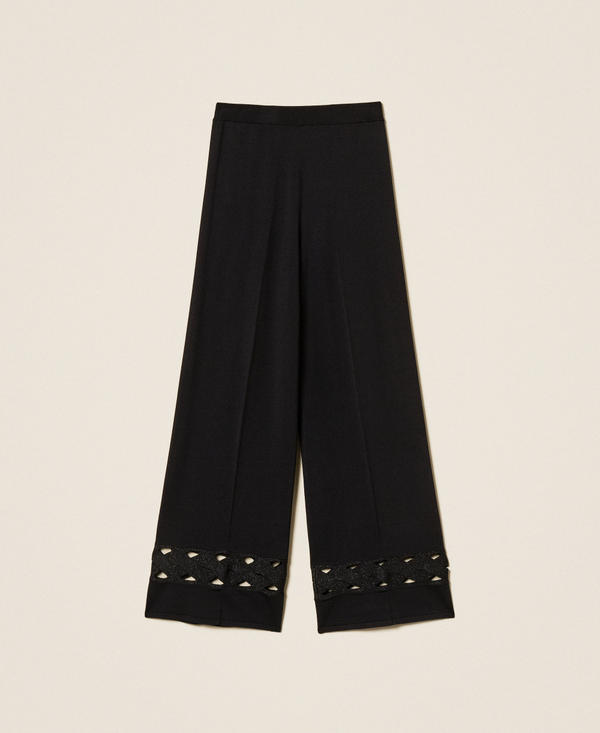 Cable knit trousers