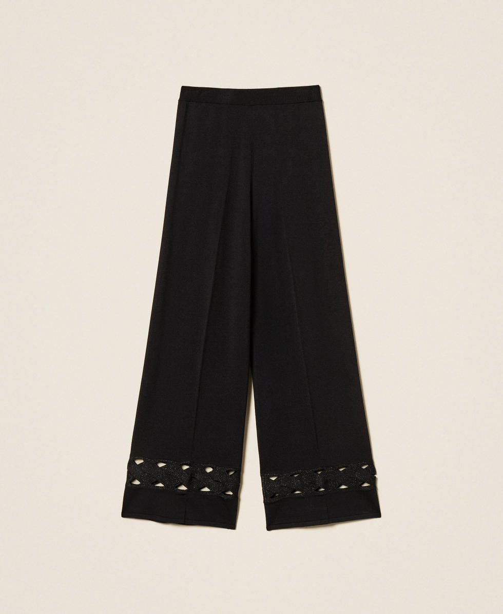 Cable knit trousers