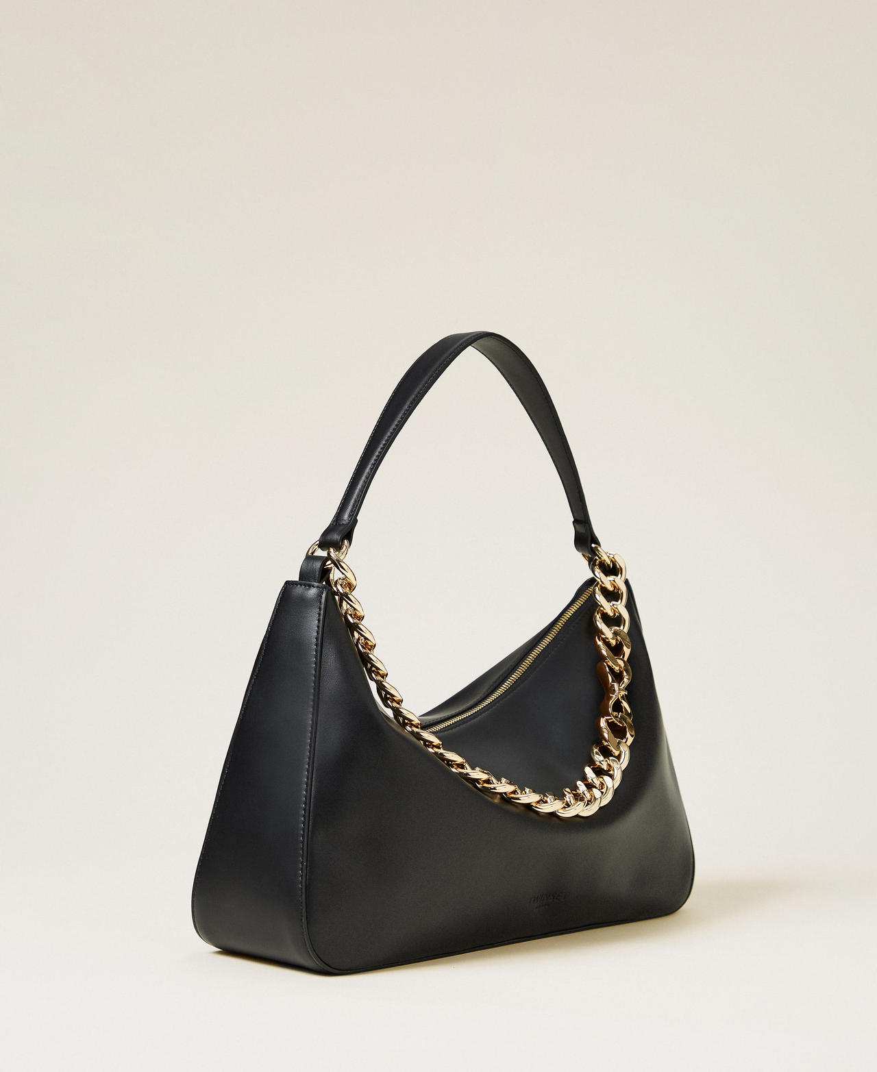 'Liliane' medium leather bag Black/Gold Woman 999TB7010_14247_01