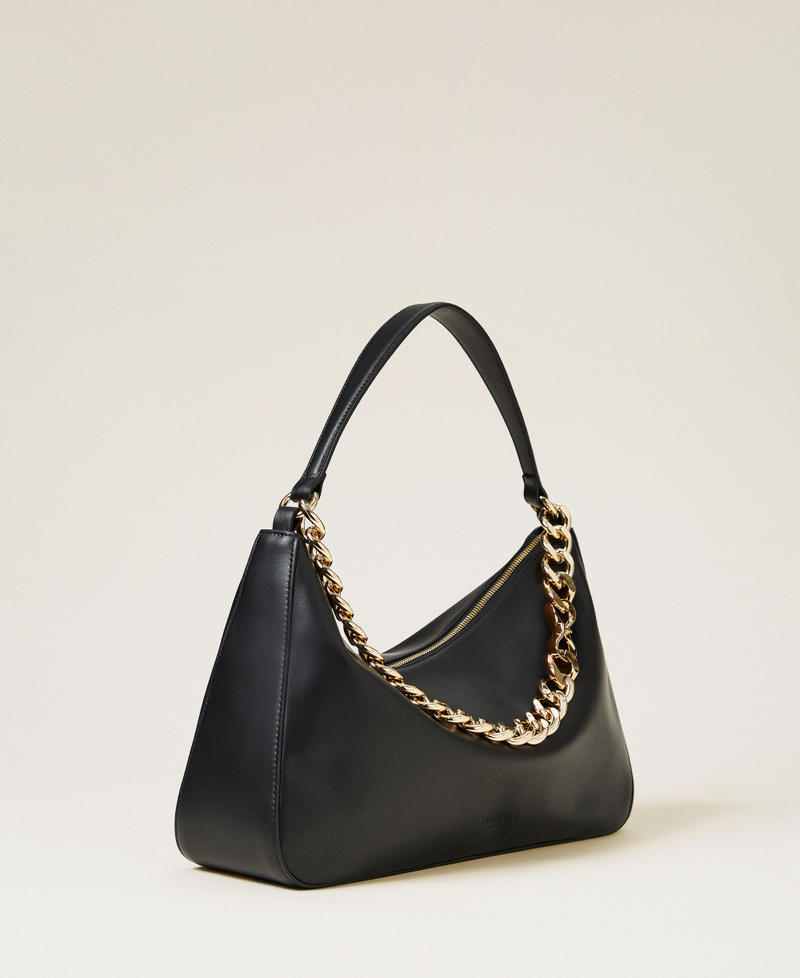 'Liliane' medium leather bag Black/Gold Woman 999TB7010_14247_01