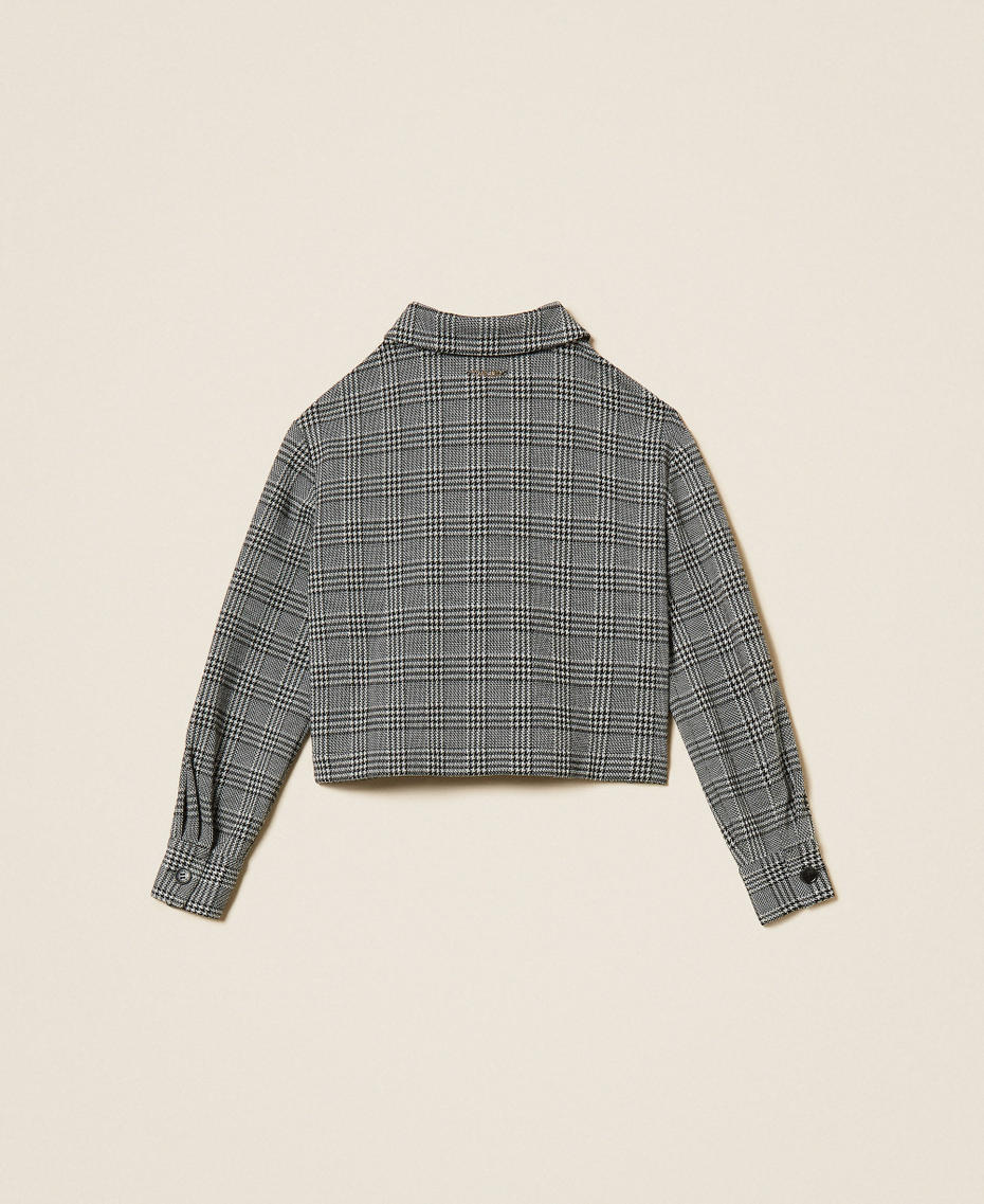 Glen plaid shirt "Snow" White/Black Glen Plaid Girl 262GJ2100_13817_S1