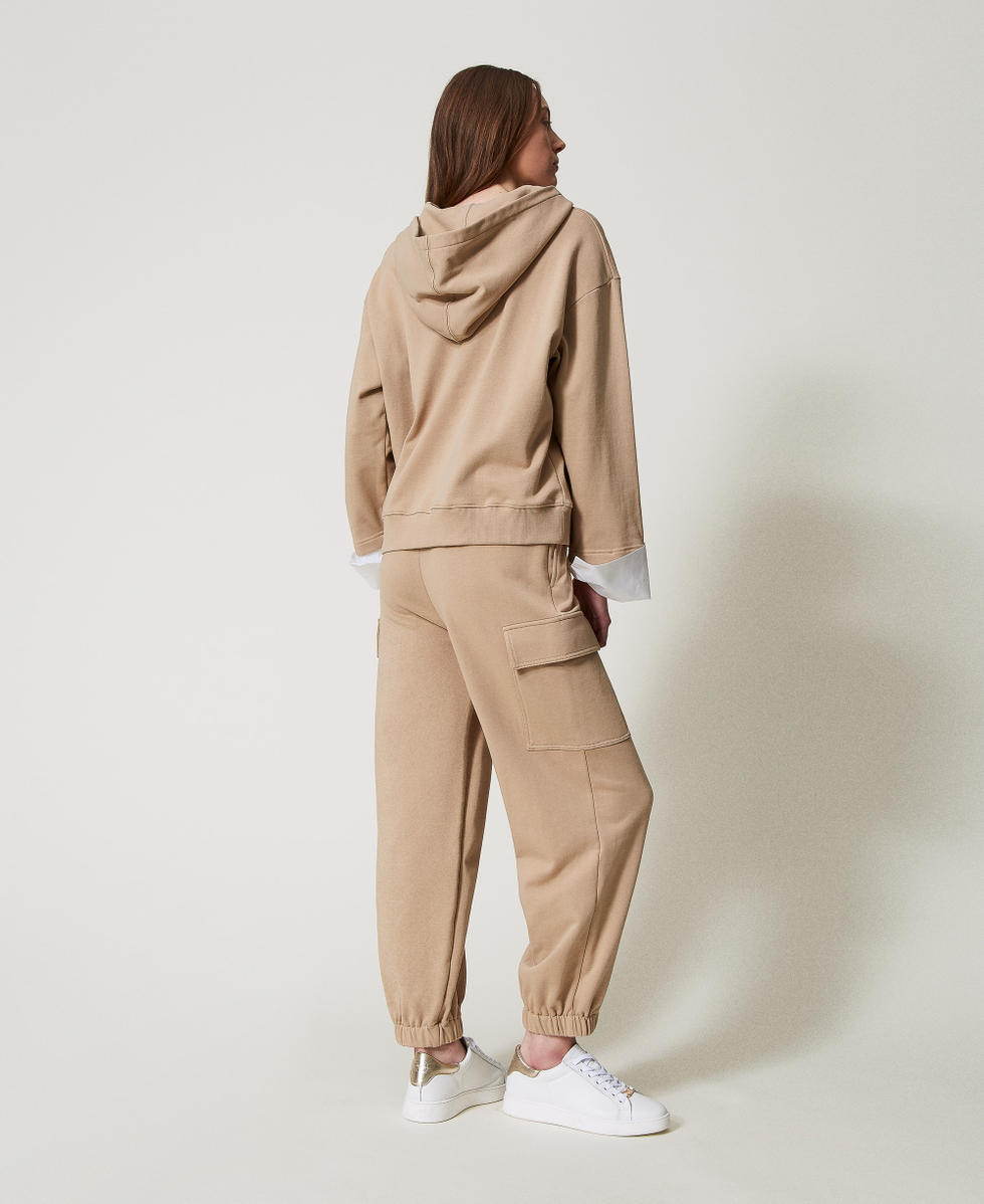 Cargo trousers with Oval T chain Rope Beige Woman 251TE2071_12145_03