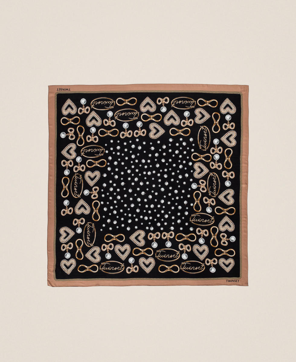Tuch mit Bijoux-Print Schwarz Frau 262TA4630_00006_05