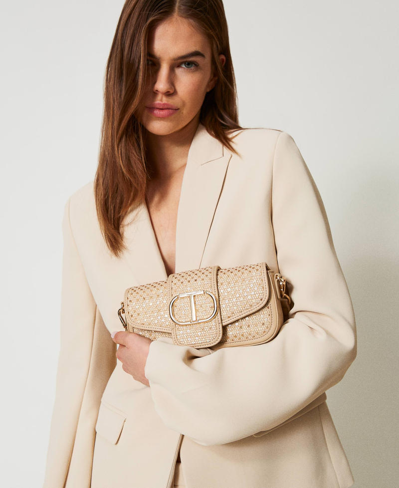 ‘Amie’ shoulder bag with sequins Straw Woman 251TB7190_00193_0T