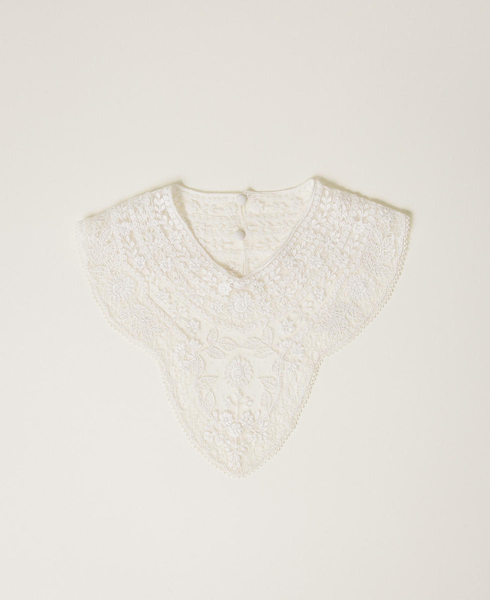 Col en dentelle macram&eacute; Blanc Neige Femme 252TS5FAA_00282_01