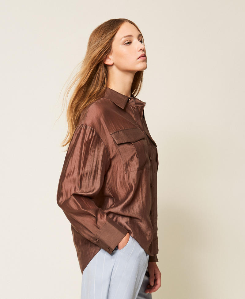 Camicia in voile con tasche Chocolate Lab Donna 261AP2186_10780_02
