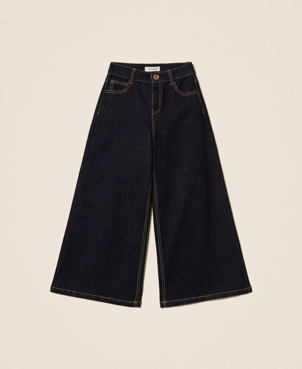Wide leg five pocket jeans