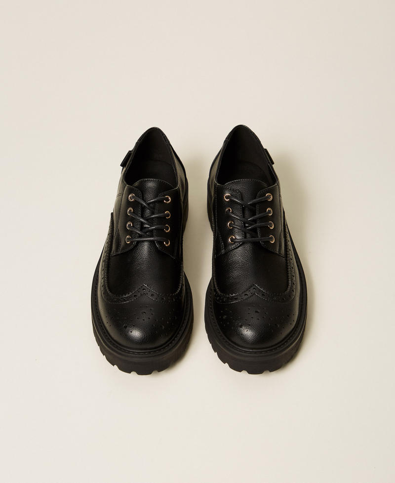 Lace-up shoes with logo Black Woman 252TCP202_00006_04