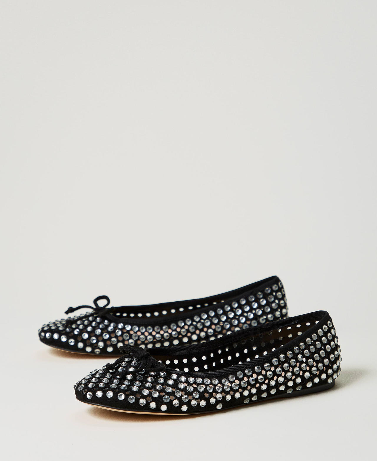 Ballet flats with all-over rhinestones Black Woman 251ACP016_00006_02