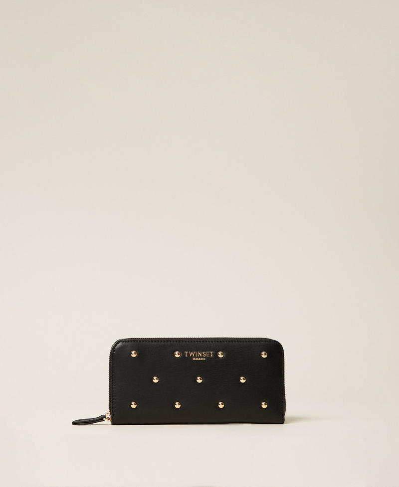 Zip around wallet with studs Black Woman 261TB7173_00006_01