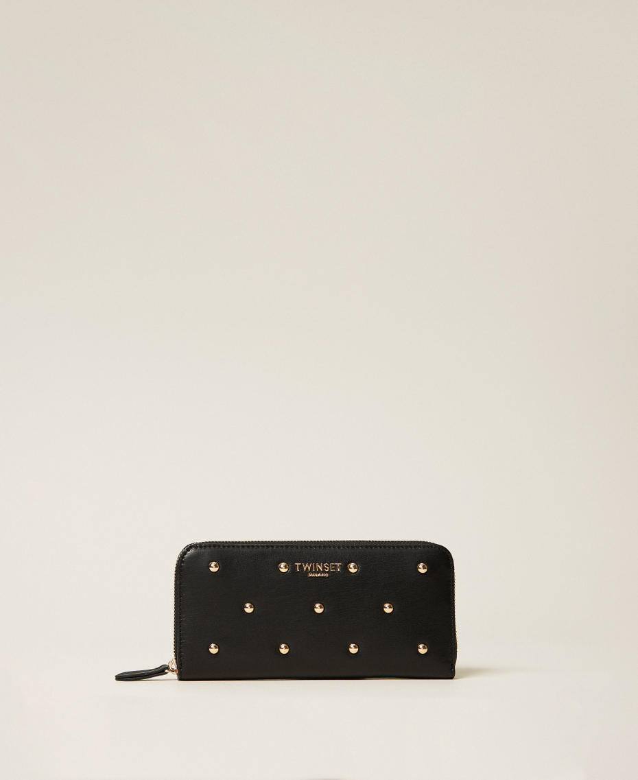 Zip around wallet with studs Black Woman 261TB7173_00006_01