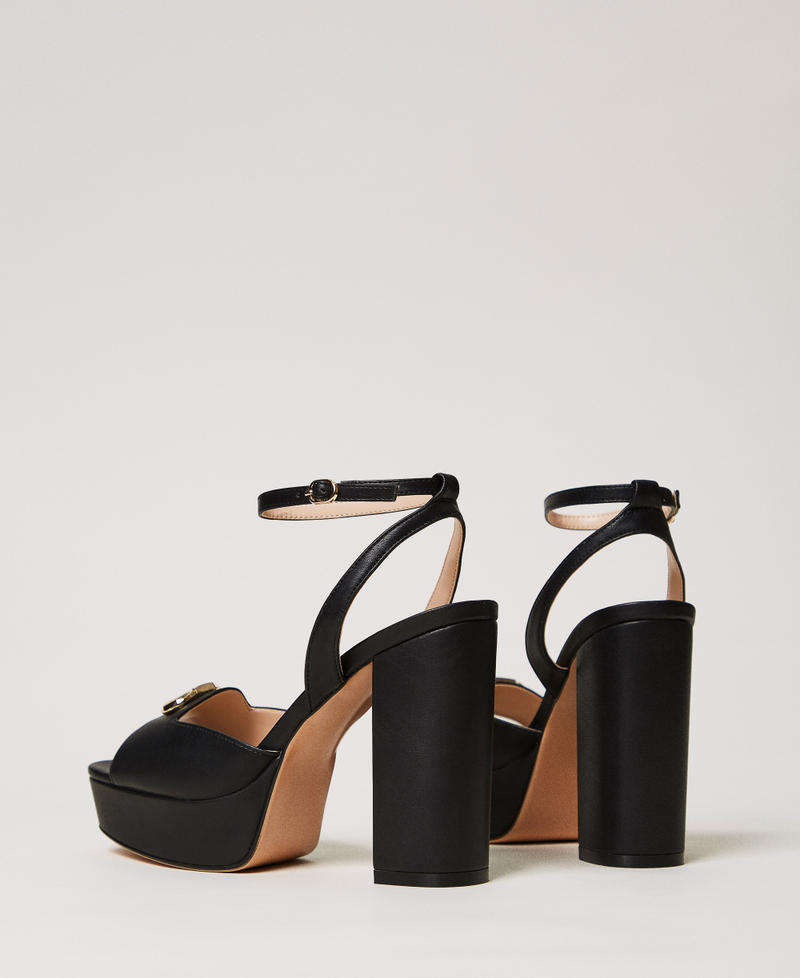 Sandales plateforme avec Oval T Noir Femme 251TCP122_00006_03