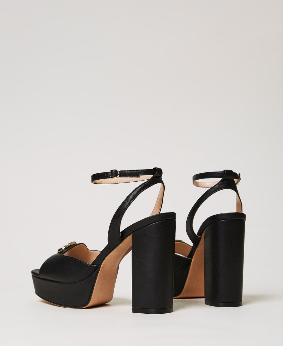 Platform sandals with Oval T Black Woman 251TCP122_00006_03