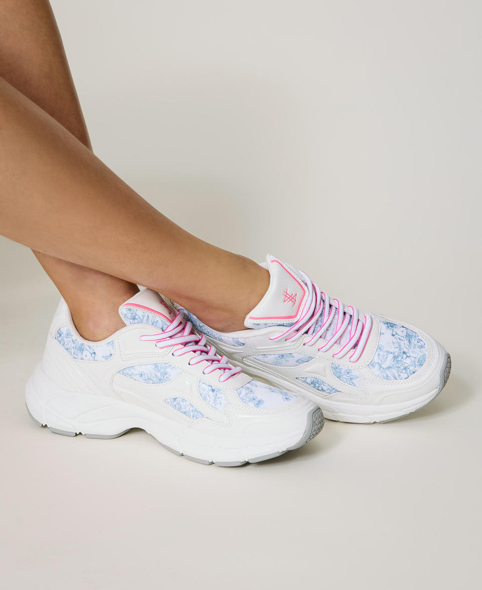 MYFO running trainers with inserts Japanese Toile de Jouy Woman 251AQT010_12431_T0