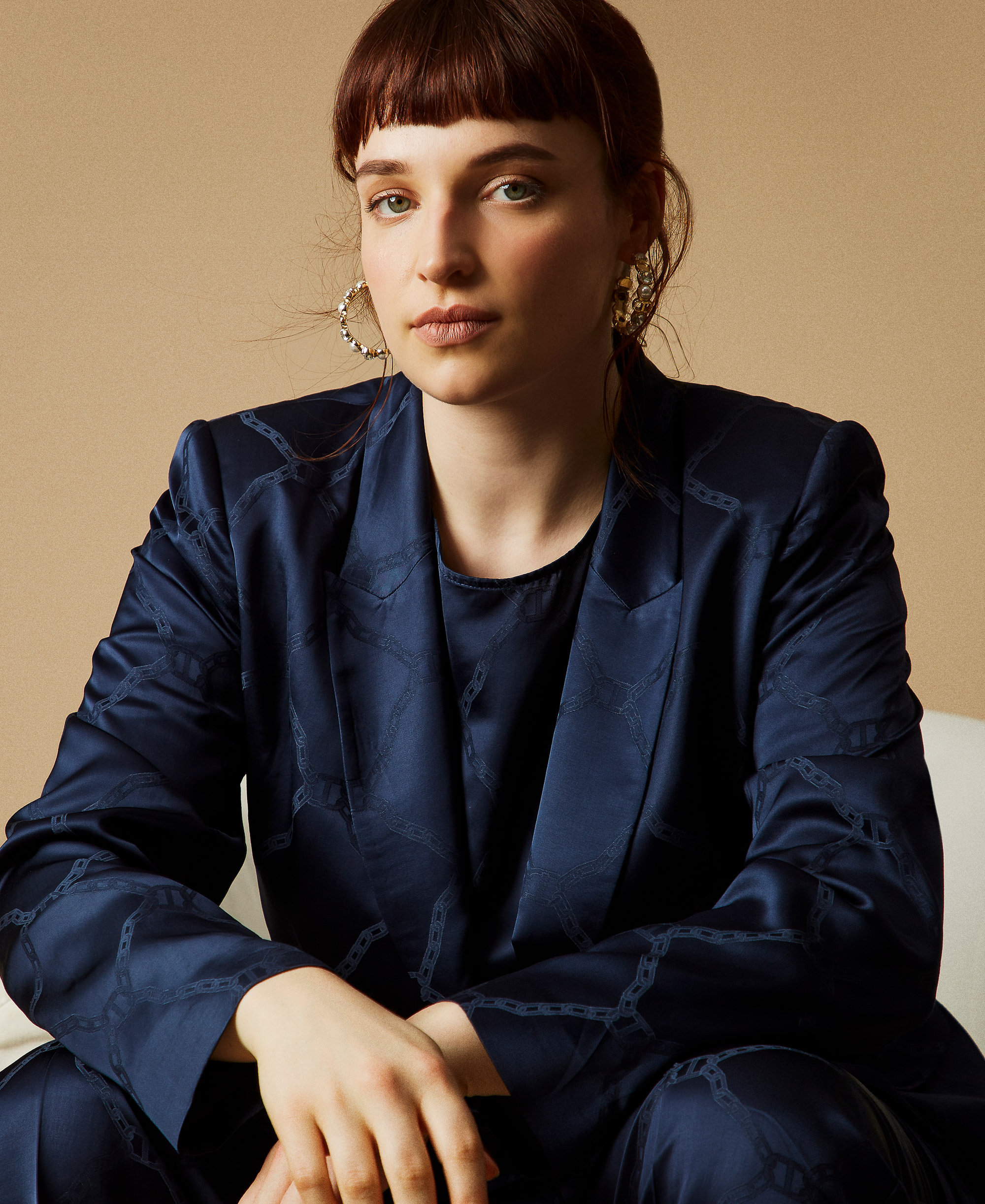 Blazer with jacquard Oval T