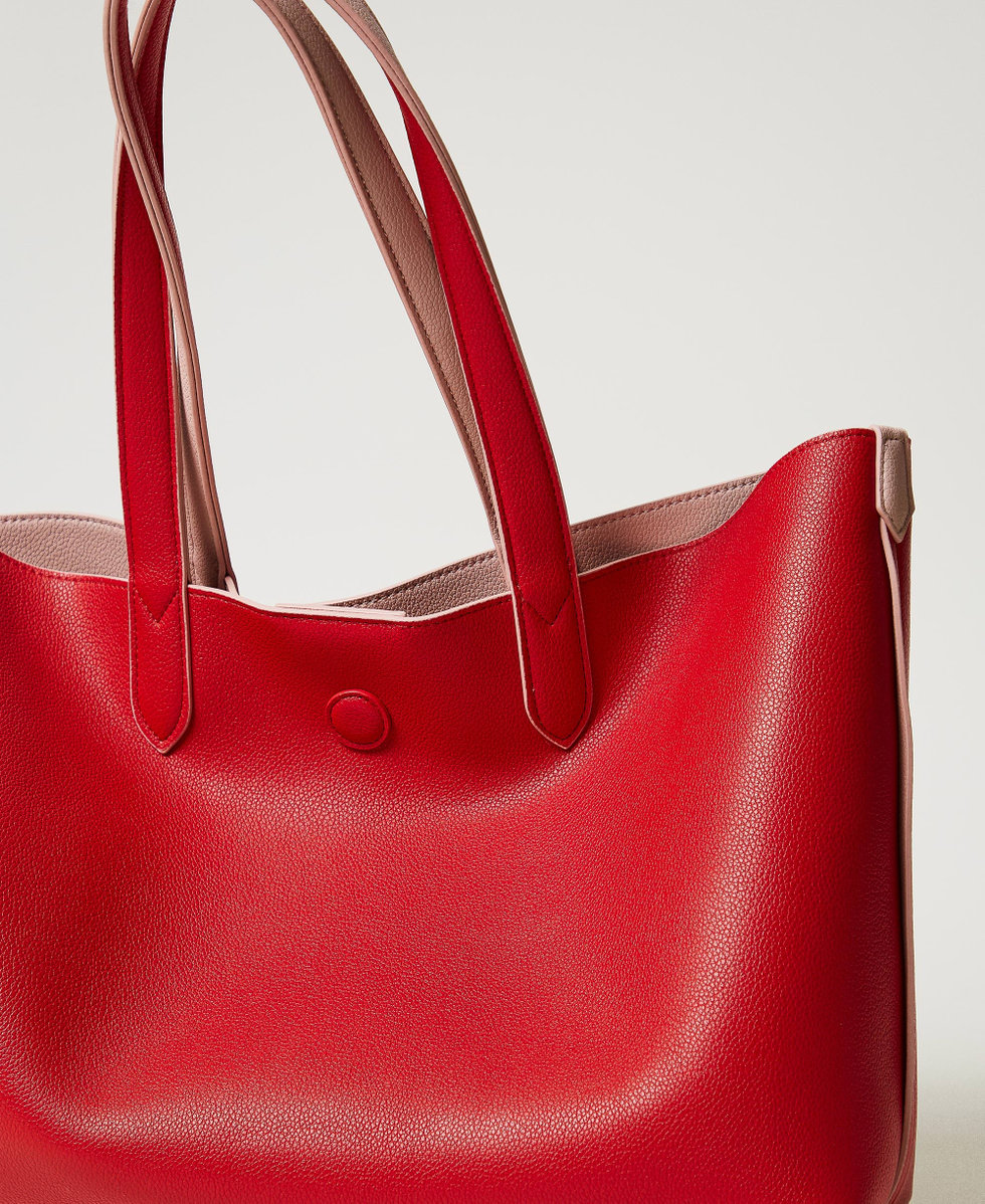 &lsquo;Everywhere&lsquo; reversible shopper bag Two-tone Parisienne Pink/Red Woman 251TB7300_12241_05